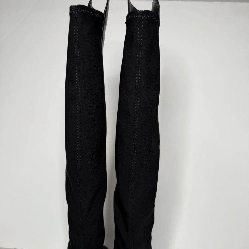 Stuart Weitzman Black Leather Over the Knee Boot 7B